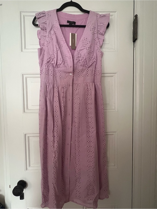 J. Crew Dresses & Skirts - J. Crew Lavender Eyelet Maxi Dress with Ruffle Shoulders